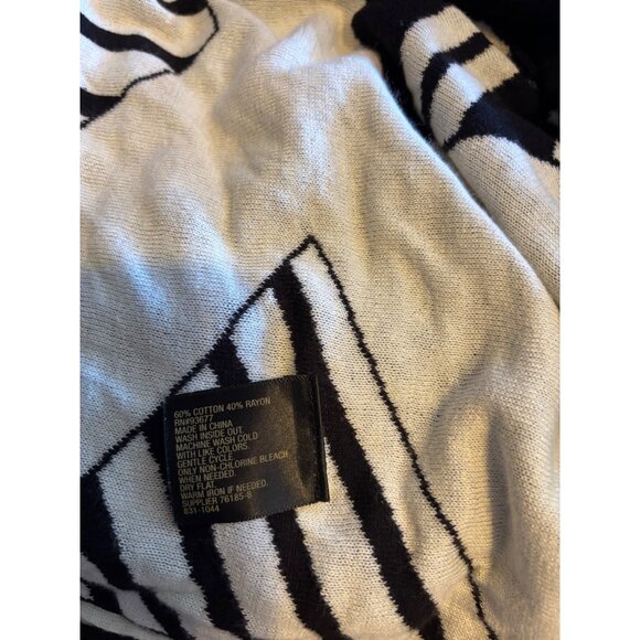 Worthington Black & Tan Waterfall Drape Cardigan Sweater Cadual Office  Large - Picture 10 of 10